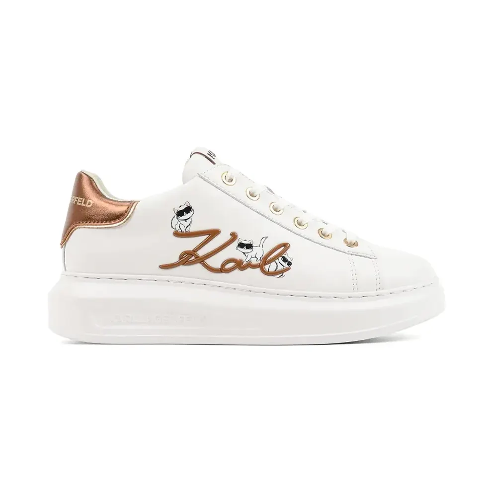 Karl Lagerfeld Kapri sneakers met plateauzool en logo-patch – Weiß (KL62510C013)