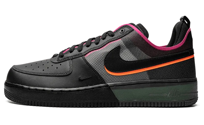 Nike Air Force 1 React Zwart – “Black / Team Orange / Pink Prime / Green” (DH7615-001)