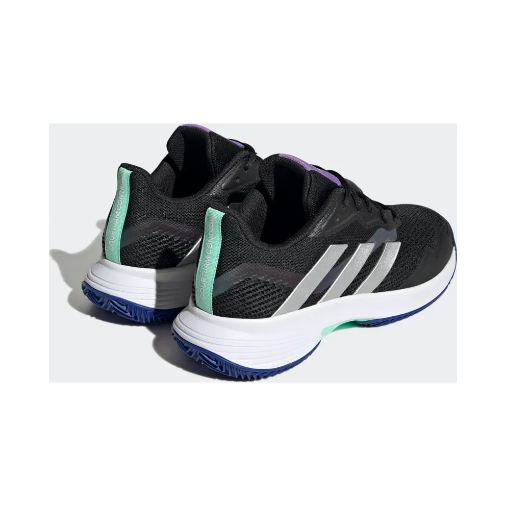 adidas CourtJam Control Clay Tennis Shoes Core Black / Silver Metallic / Pulse Mint (HQ8474)