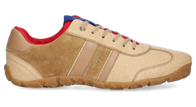 Wales Bonner Sneakers van suède leer met vlakken – Beige (WBM43520B)