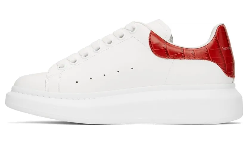 Alexander McQueen White & Green Croc Oversized Sneakers (625162WIAFX) (3)