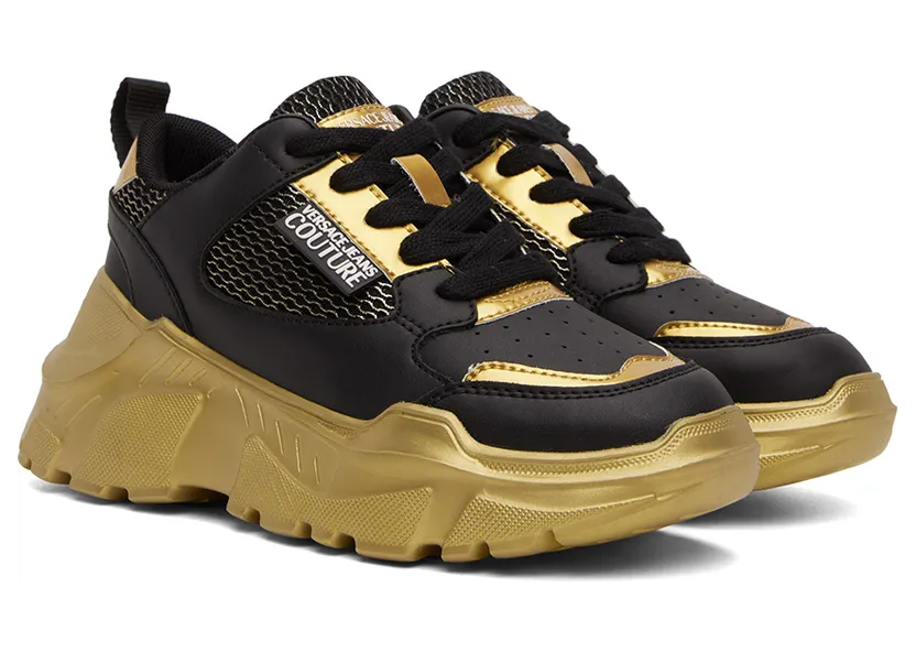 Versace Jeans Couture Black & Gold Speedtrack Sneakers (E73VA3SC2EZP134) (4)