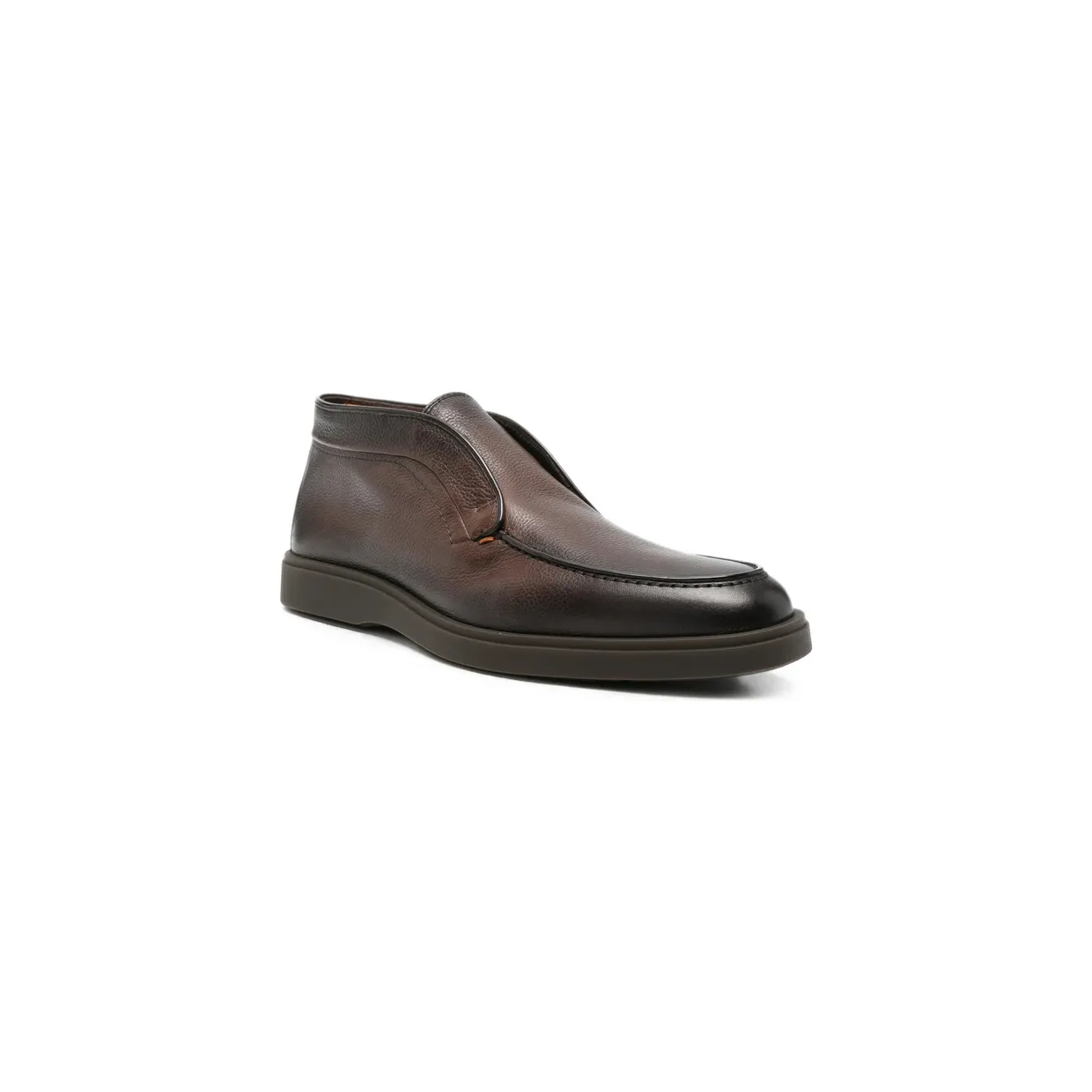 Santoni Grainy Leather Slip-on “Brown” (MGDT19404DKTS MPGT50) (4)