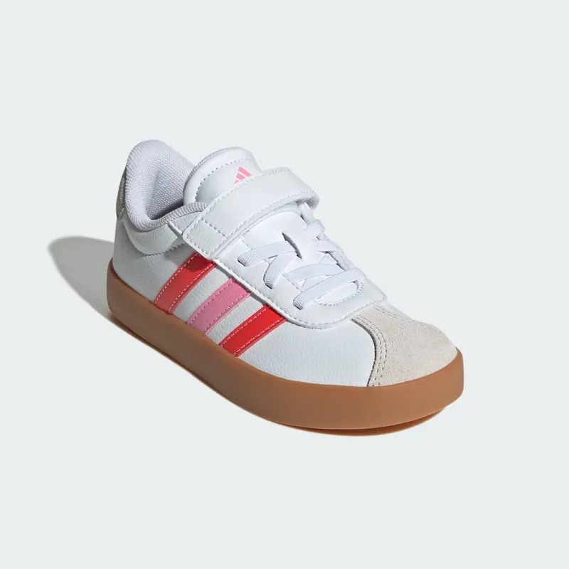 Adidas VL Court 3.0 Skateboard Shoes Kids Cloud White / Bright Red / Bliss Pink (JH6318)