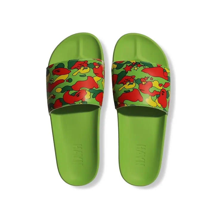 A Bathing Ape Hayn Slide Green Sta Camo (1H73-191-917 GR)
