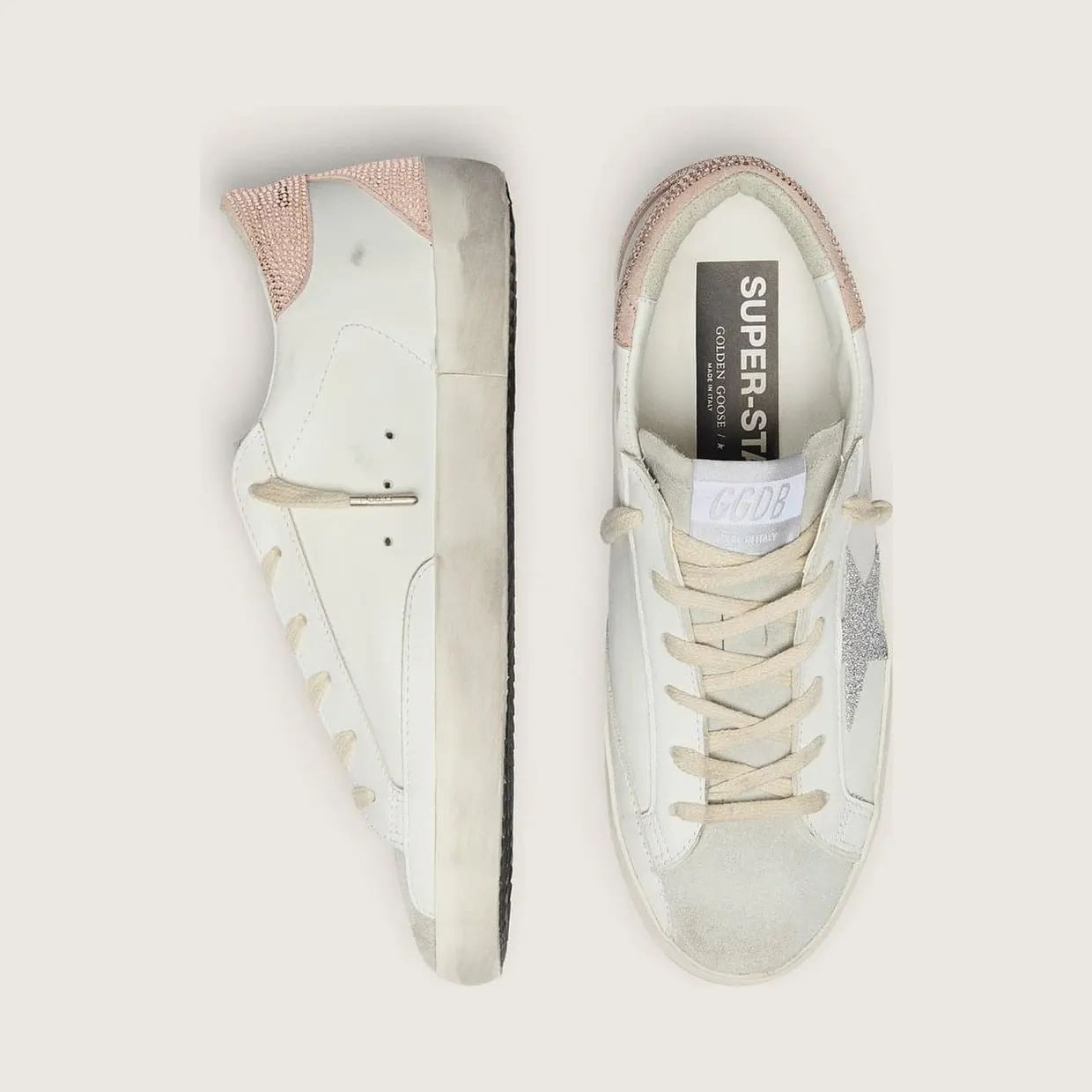 Golden Goose Women’S Super-Star In Leather With Swarovski Crystal Star And Heel Tab (GWF00102.F006519.12111) (3)