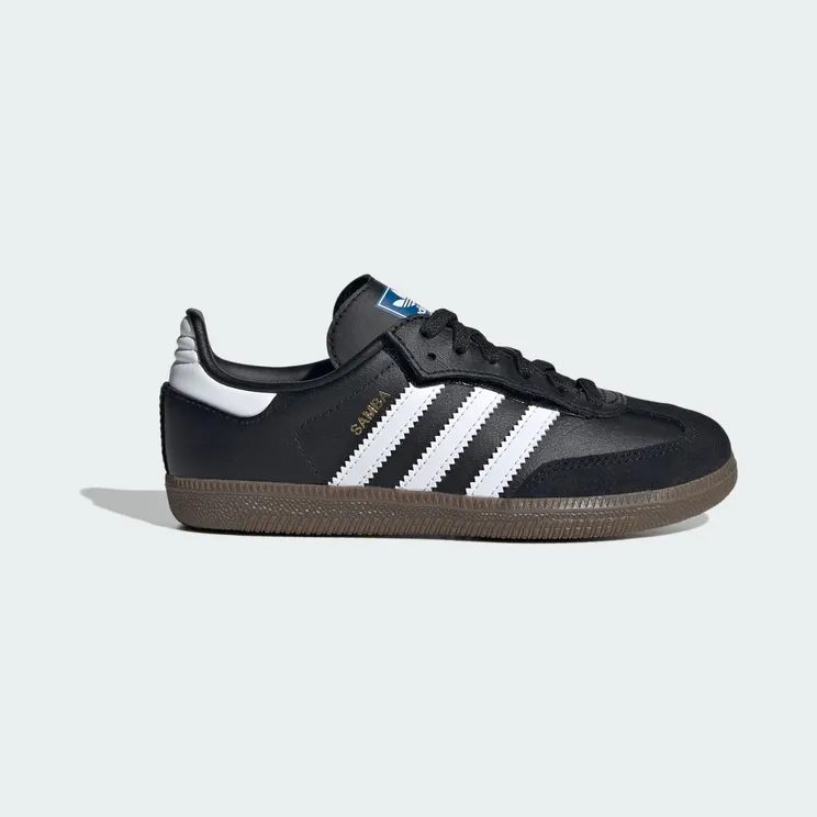 adidas Samba OG Comfort Closure Elastic Lace Shoes Kids “Core Black / Cloud White / Gum” (JQ6390)