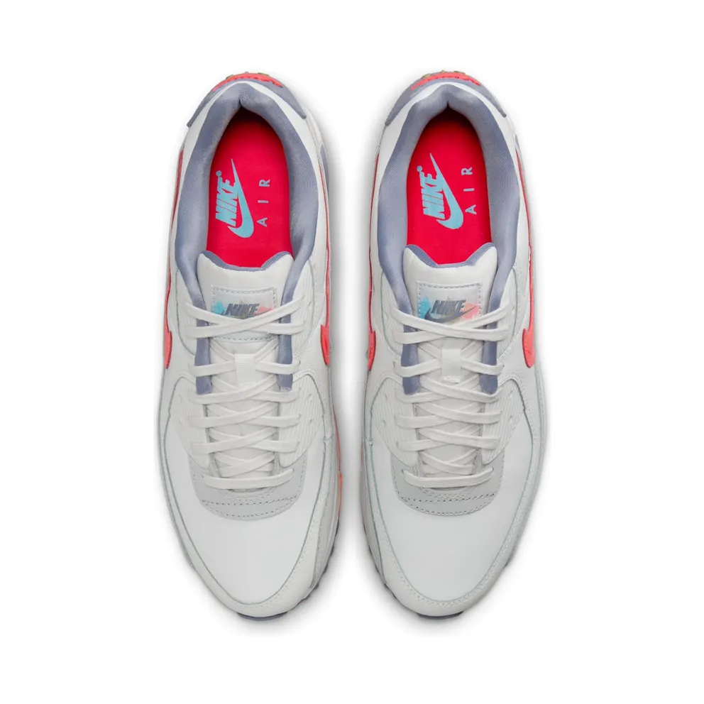 Nike Air Max 90 Premium “Summit White Ashen Slate Pure Platinum Bright Crimson” (HJ9147-121)