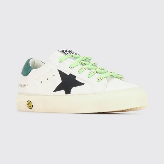 Golden goose Boy’s May Leather Sneakers with Contrast Star White (GYF00496F00867010349)