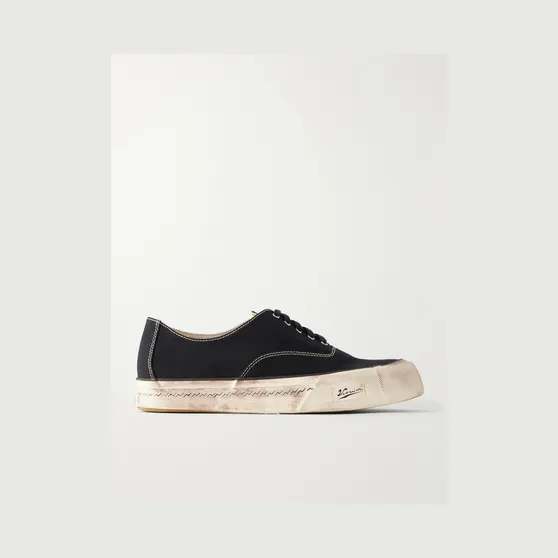 Visvim Logan Distressed Canvas Sneakers Black (0126201001005)