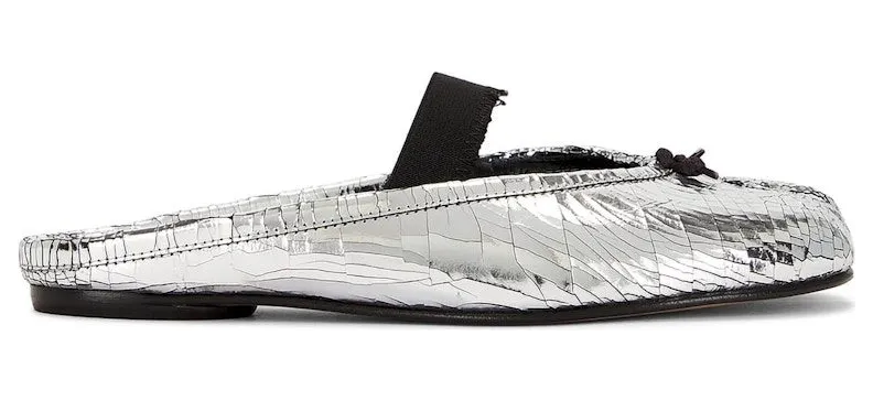 Maison Margiela Tabi Ballet Mule Textured Silver Black (S39WZ0112 P7456 H7730)