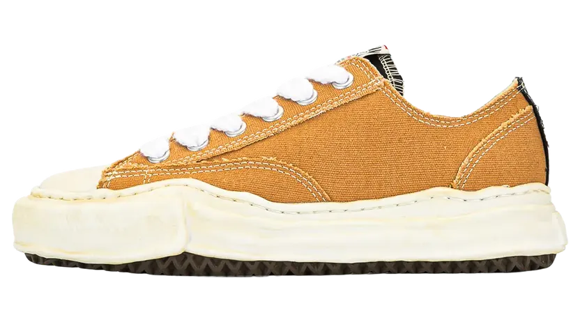 Maison Mihara Yasuhiro Peterson OG Sole Overdyed Canvas Low “Yellow Green Mismatched” (A05FW728-YEL)