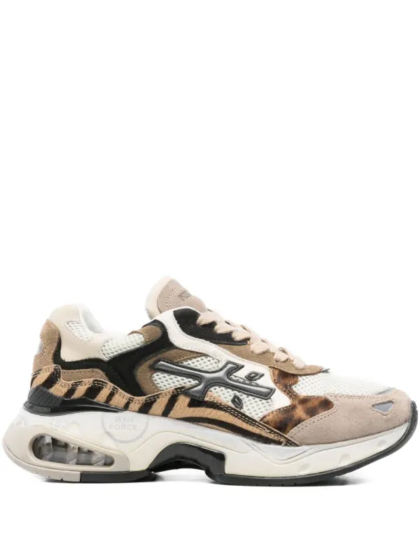 Premiata Sharky-D sneakers with tijgerprint – Beige (SHARKYD425)