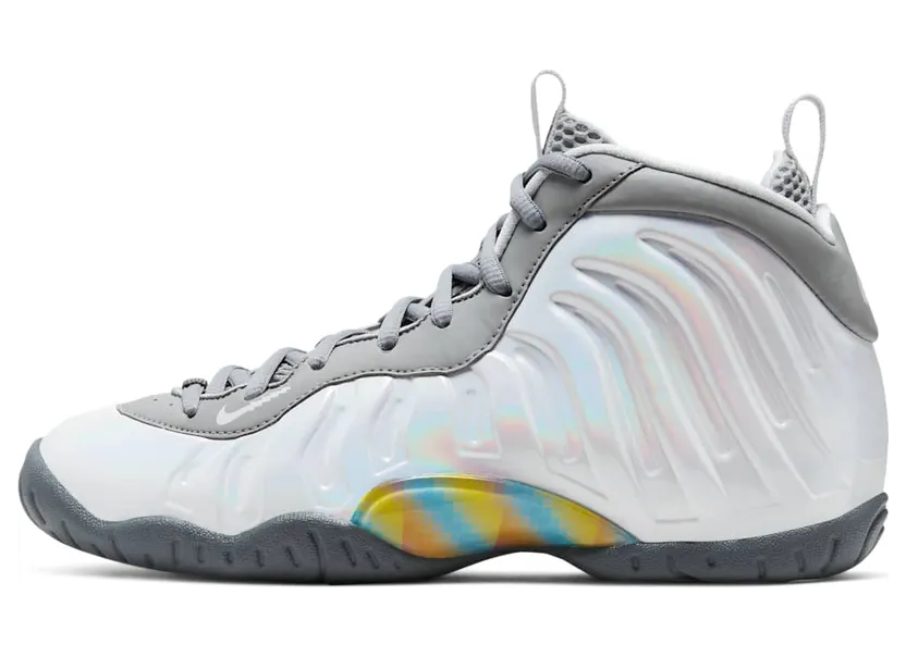 Nike Little Posite One’Rainbow Pixel’ GS Light Smoke Grey/White/Blue Fury (CU1054-001)