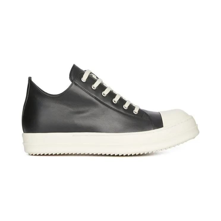 Rick Owens Concordians Low Sneaks Full Grain Cow Leather Black Milk (RU02E1891-LCO-911)
