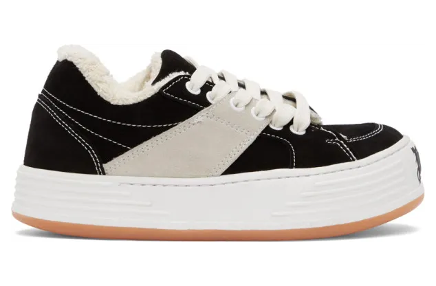 Palm Angels Black Suede Snow Low Top Sneakers (PWIA034F20LEA0011001)