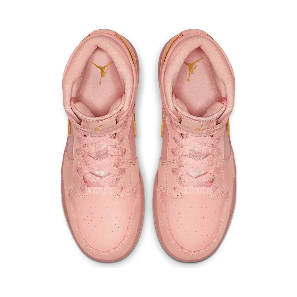 Jordan 1 Mid Coral Gold (GS) Coral Stardust/Club Gold-Coral Stardust (BQ6931-600)
