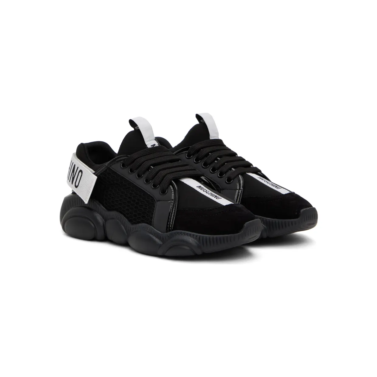 Moschino Black Strap Teddy Sneakers (MA15113G0F MR1) (4)