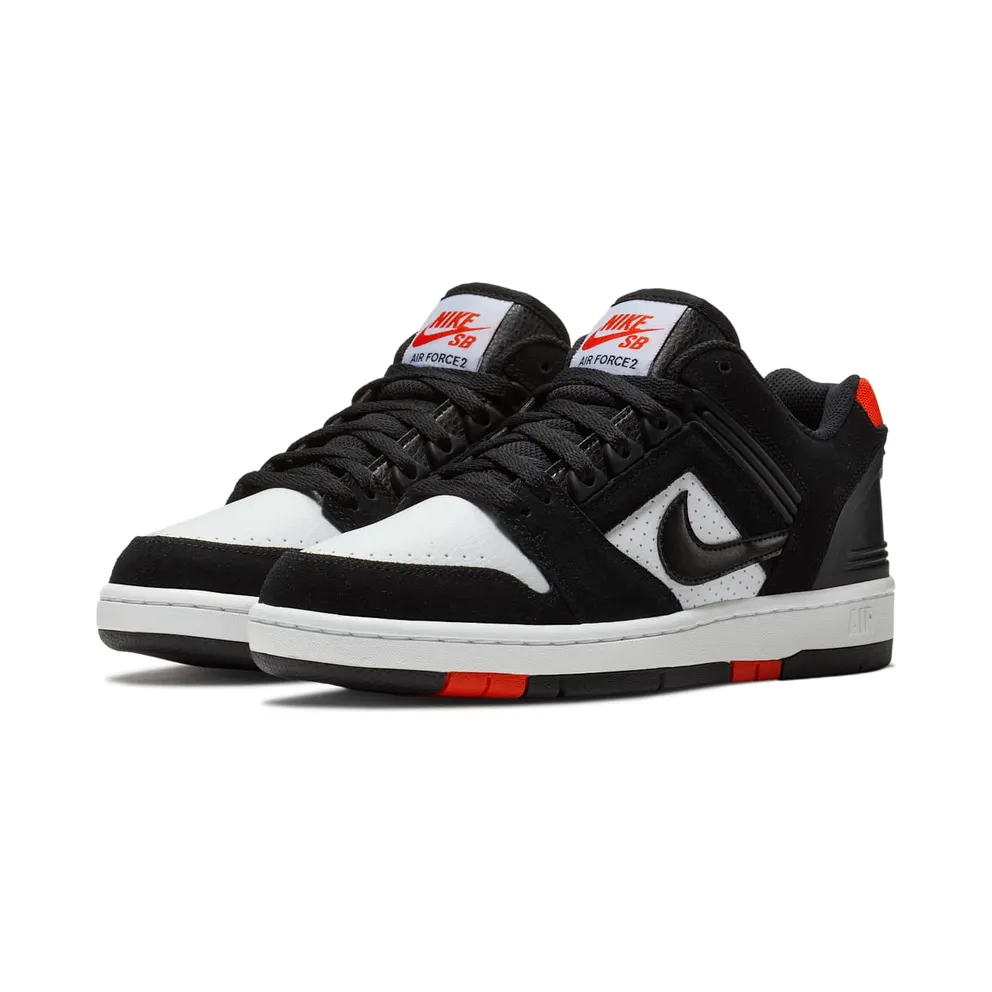 Nike SB Air Force 2 Low Black White Habanero Red Black/White-Habanero Red (AO0300-006)