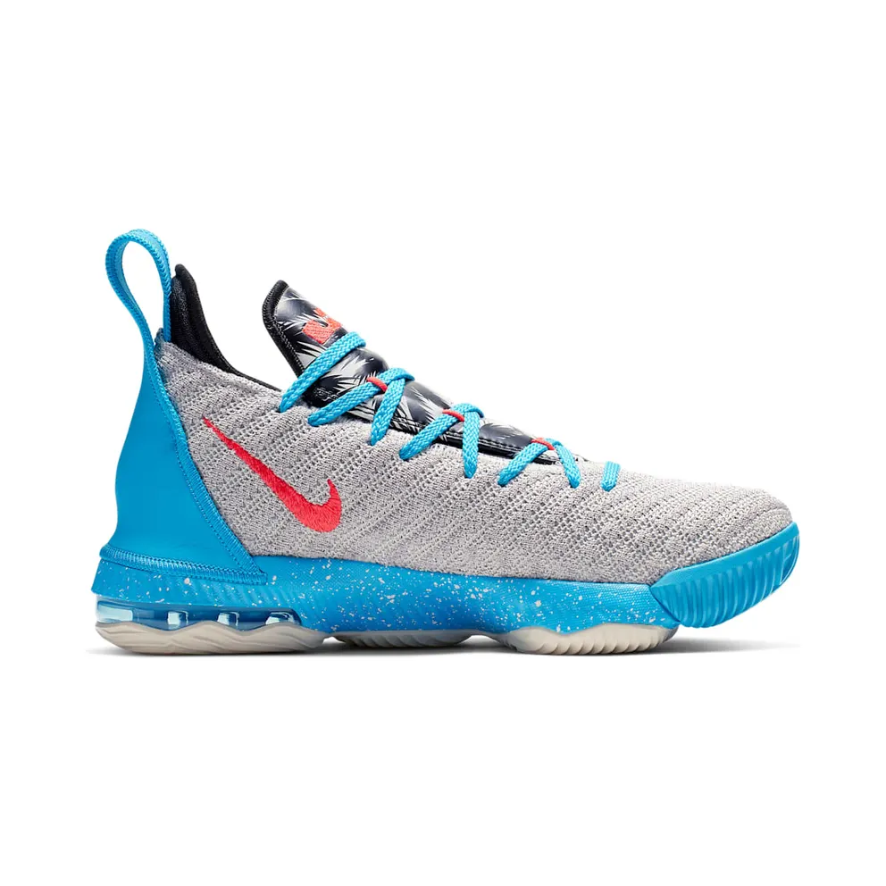 Nike LeBron 16 Tropical Beach (GS) Light Bone/Tour Yellow-Bright Crimson-Blue Lagoon-Atmosphere Grey-Black (AQ2465-076)