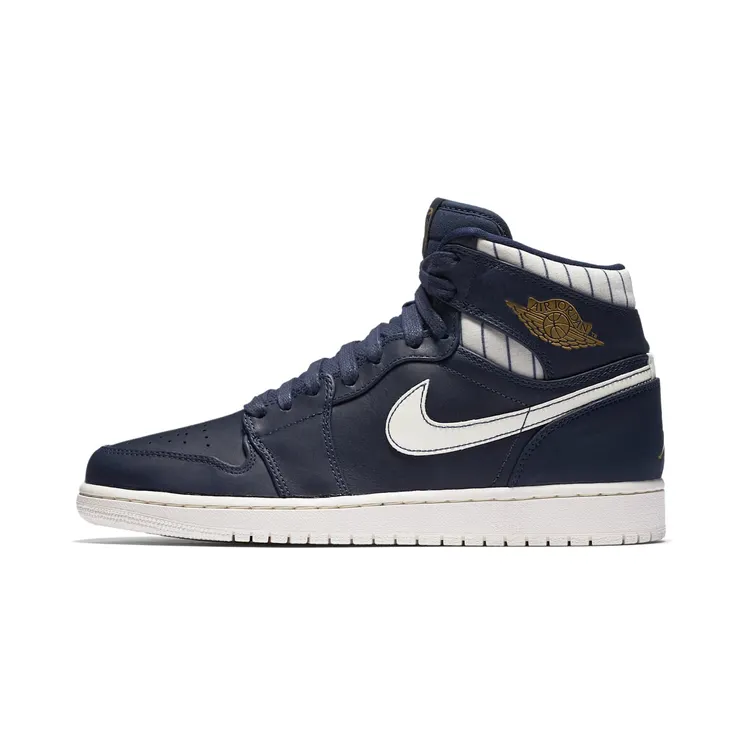 Air Jordan 1 Retro High ‘Jeter’ Midnight Navy/Metallic Gold-Sail (715854-402)