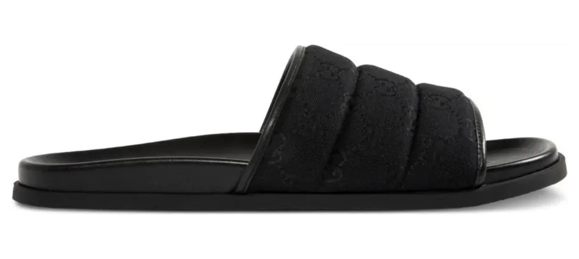 Gucci Slide Sandal Black Padded GG Canvas