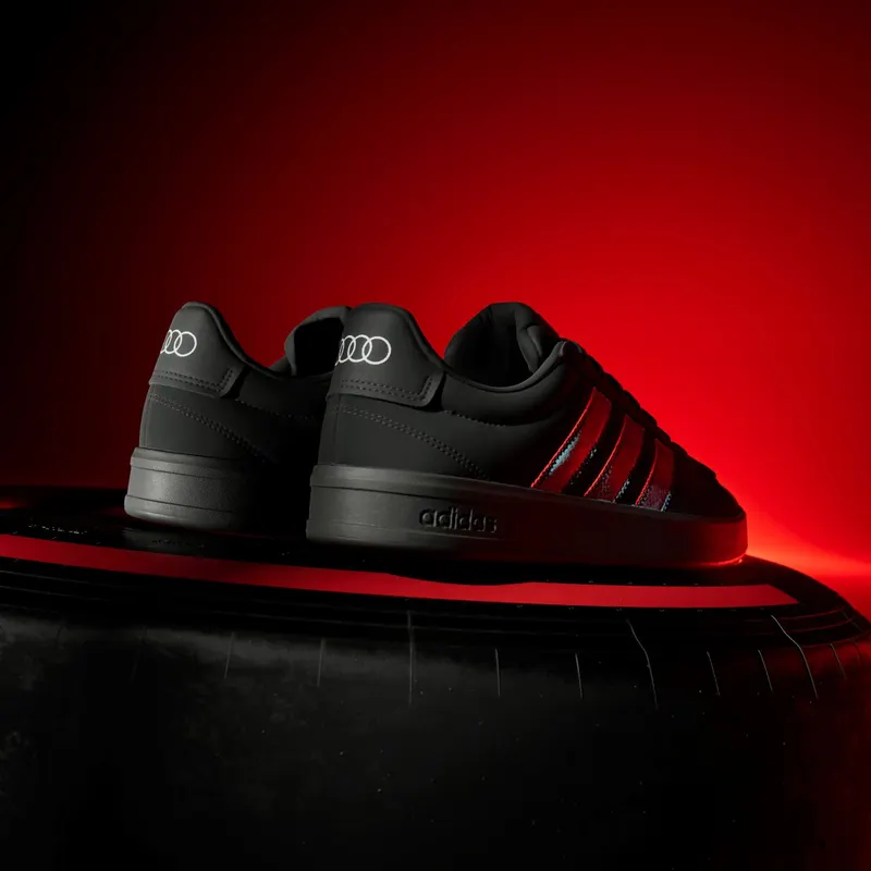 Adidas GRAND COURT 3.0 AUDI REVOLUT F1 TEAM Shoes Core Black / Glow Blue / Cloud White (KJ1288)