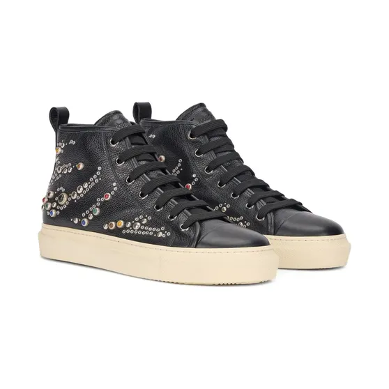 Roberto Cavalli High-Top-Sneakers mit Nieten “Black” (VRS020PZB05)