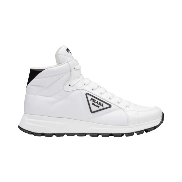 Prada PRAX 01 High Top Re-Nylon and Brushed Leather White Black (4T3592_3LF5_F0964)