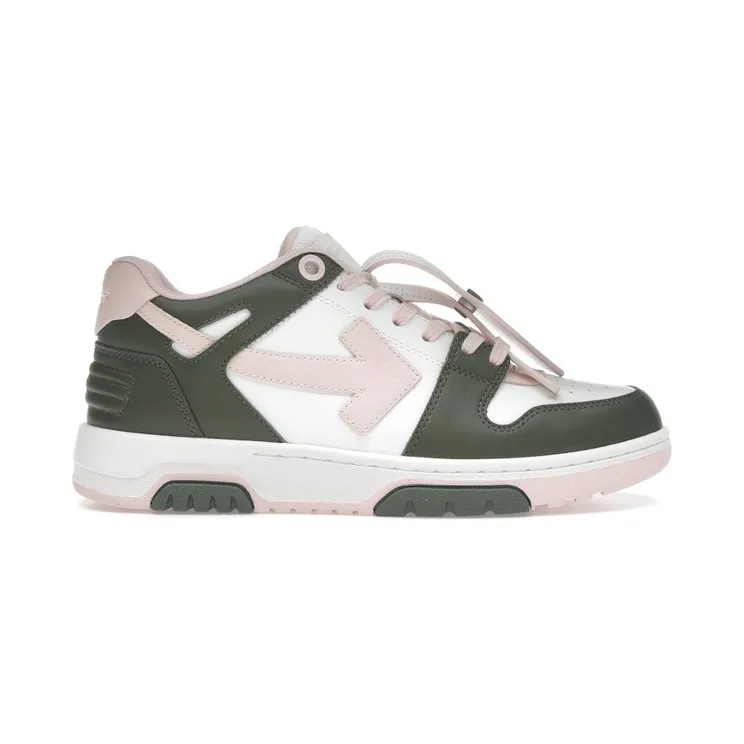 OFF-WHITE Out Of Office OOO Low Tops White Green Pink (OWIA259F24LEA0055631)