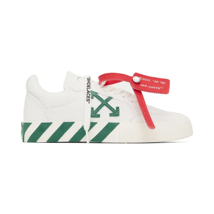 Off-White Kids White & Green Vulcanized Sneakers (OBIA003S22FAB0010155)