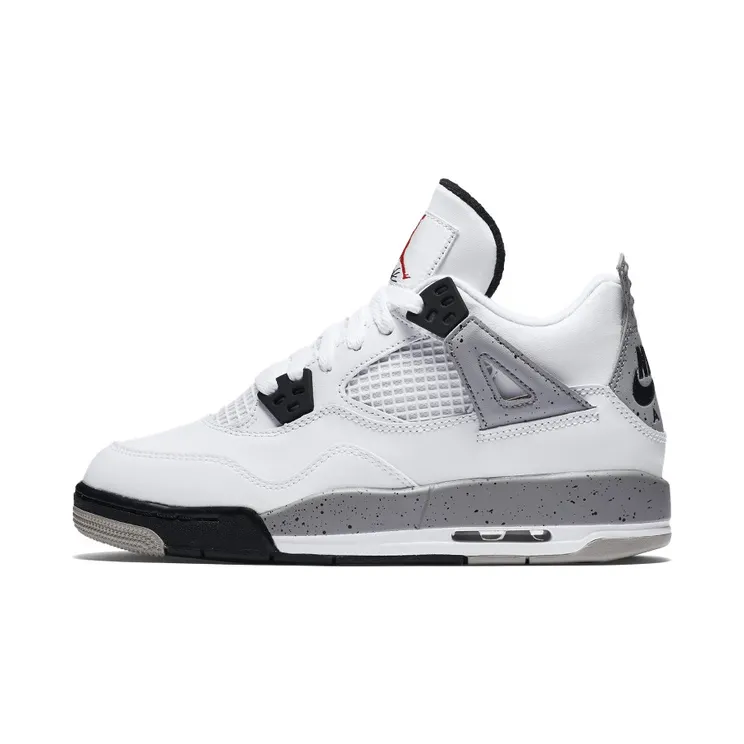 Air Jordan 4 Retro BG White Cement OG Retro “White / Black / Tech Grey / Fire Red” (836016-192)