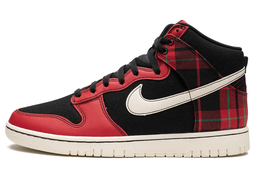 Nike Dunk High “Plaid – Black/Red” (DV0826-001)