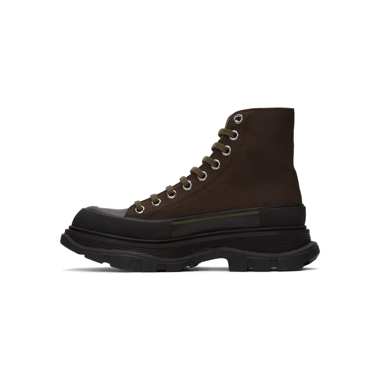 Alexander McQueen Khaki Tread Slick High Sneakers (604254W4L51) (3)