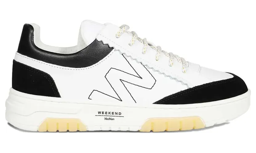 Weekend Max Mara Orlaya leren met logodetail “White” (2357611132600)
