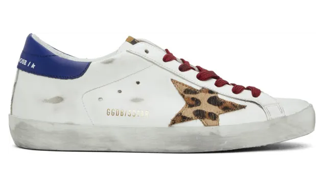 Golden Goose White and Brown Horsy Superstar Sneakers (GMF00101.F000586.1033)