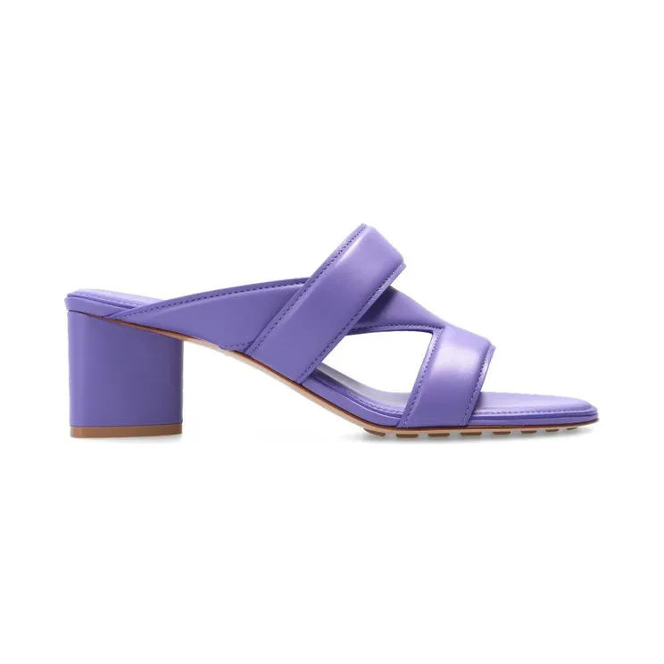 Bottega Veneta Leather Crossover-Strap Sandal Purple (651376VBSL05176)