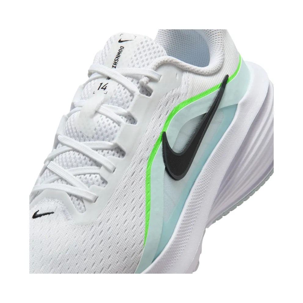 Nike Downshifter 14 White Glacier Blue Green Strike (IB1895-100)