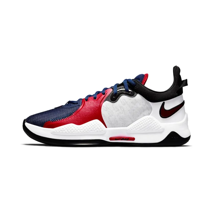Nike PG 5 “White / Rush Blue / Black / University Red” (CW3143-101)