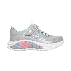 Skechers S-Lights: Rainbow Cruisers “Glitzy Glow Silver / Blue” (303726CSLBL)