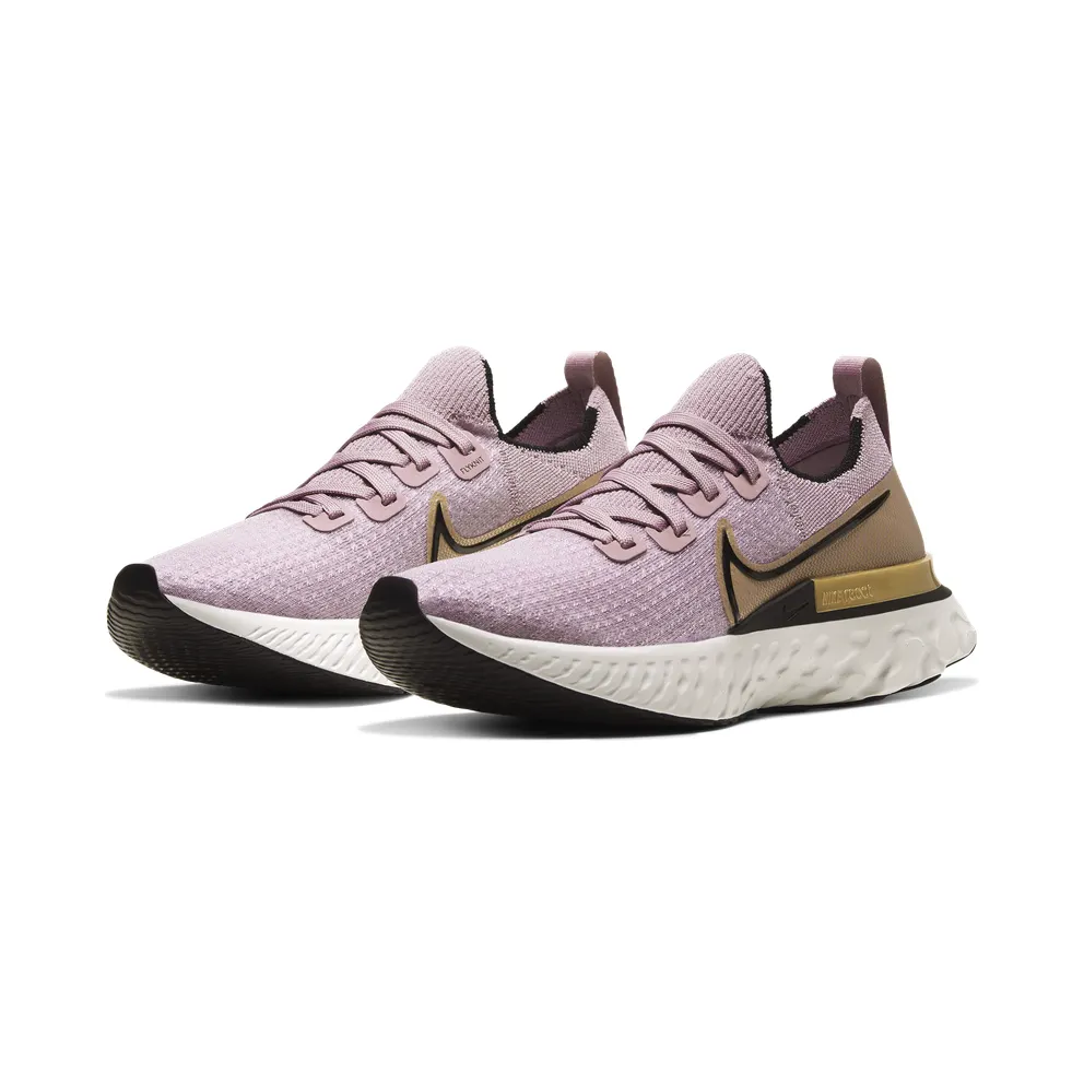 Nike React Infinity Run Flyknit Plum Fog Metallic Gold (W) Plum Fog/Metallic Gold-Platinum Tint-Black (CD4372-500)