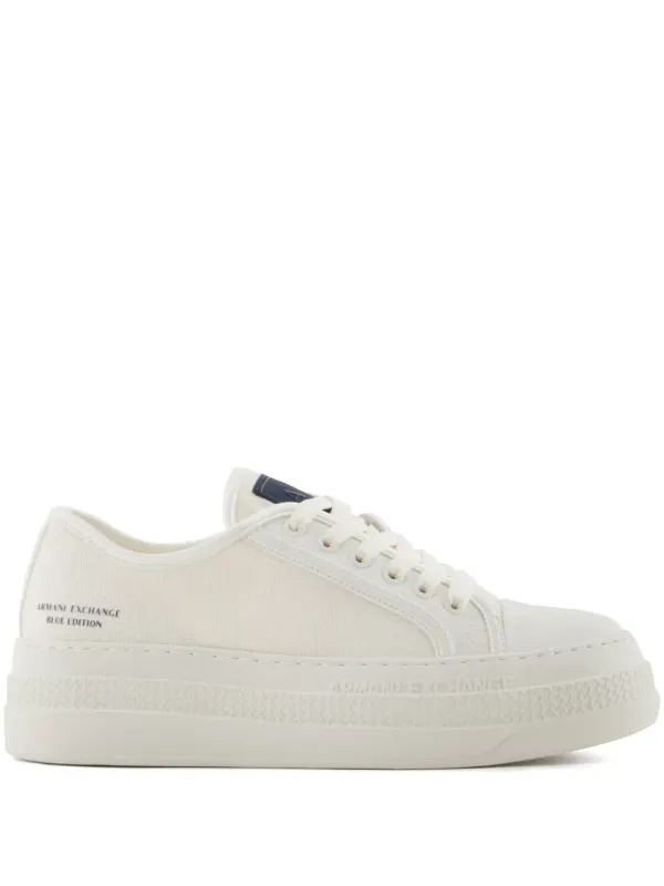 Armani Exchange Canvas sneakers with plateauzool – White (XW001196AF14599)