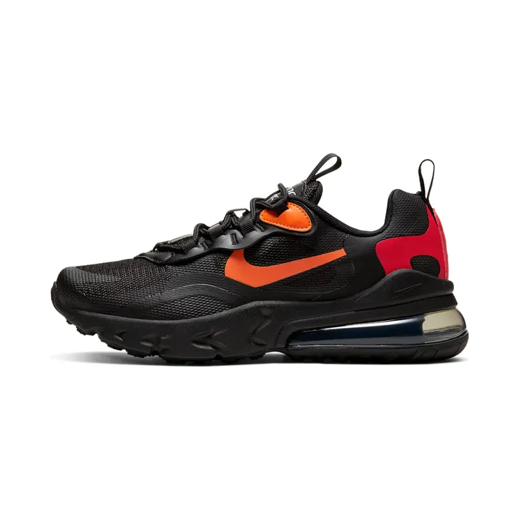 Nike Air Max 270 React (GS) “Black / Light Smoke Grey / Magma Orange” (CV9638-001)