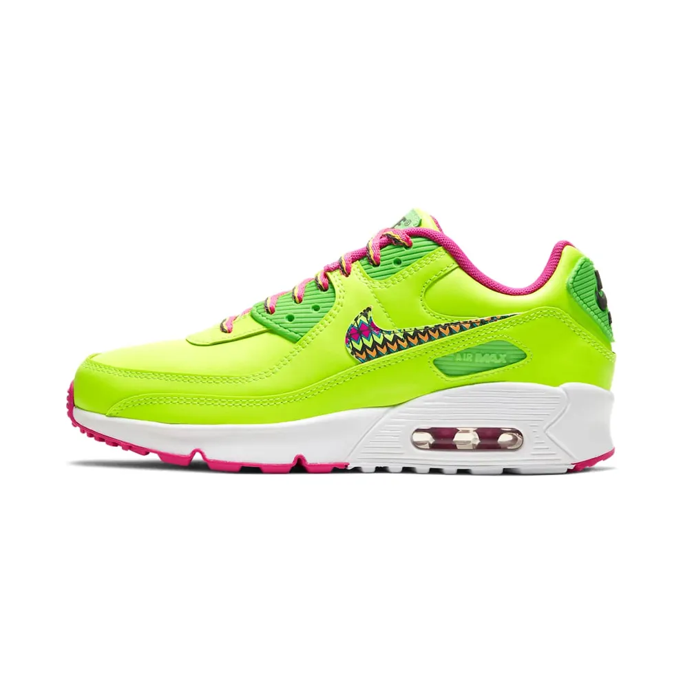 Nike Air Max 90 Leather Volt Fire Pink (GS) (CW5795-700)