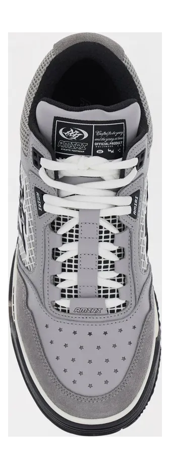Amiri MA-94 Leather and Mesh Sneakers with Monogram and Suede Details Grey (AMSNSN1088030) (3)