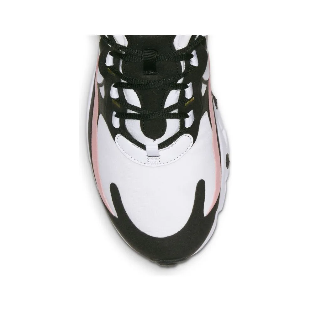 Nike Air Max 270 React Black White Bleached Coral (W) Black/White-Bleached Coral-Metallic Gold (AT6174-005)