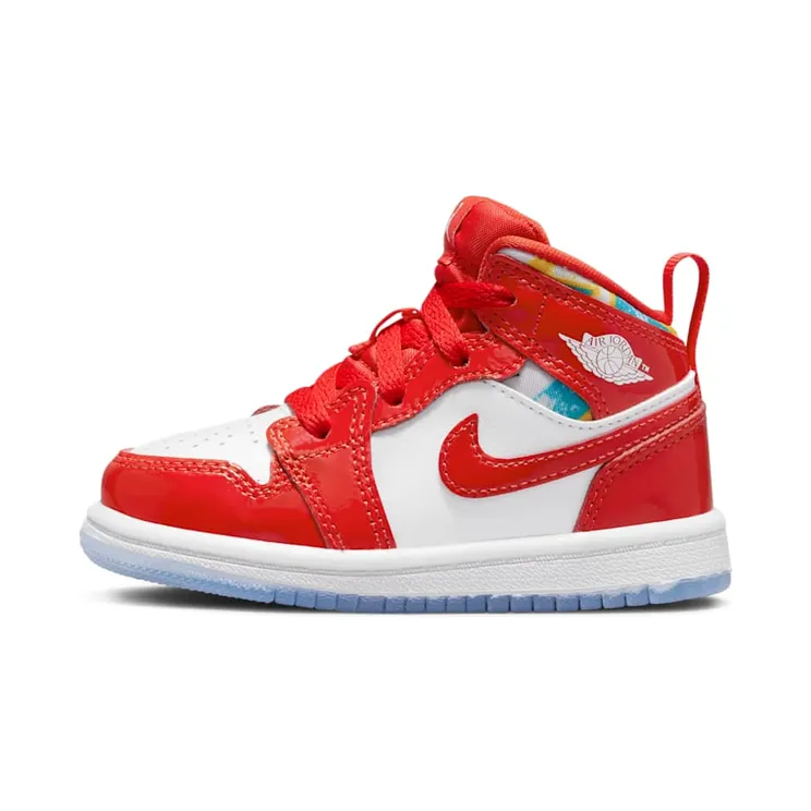 Jordan 1 Mid Barcelona Sweater (TD) “Chile Red / Pollen / Armoury Navy / White” (DC7250-600)