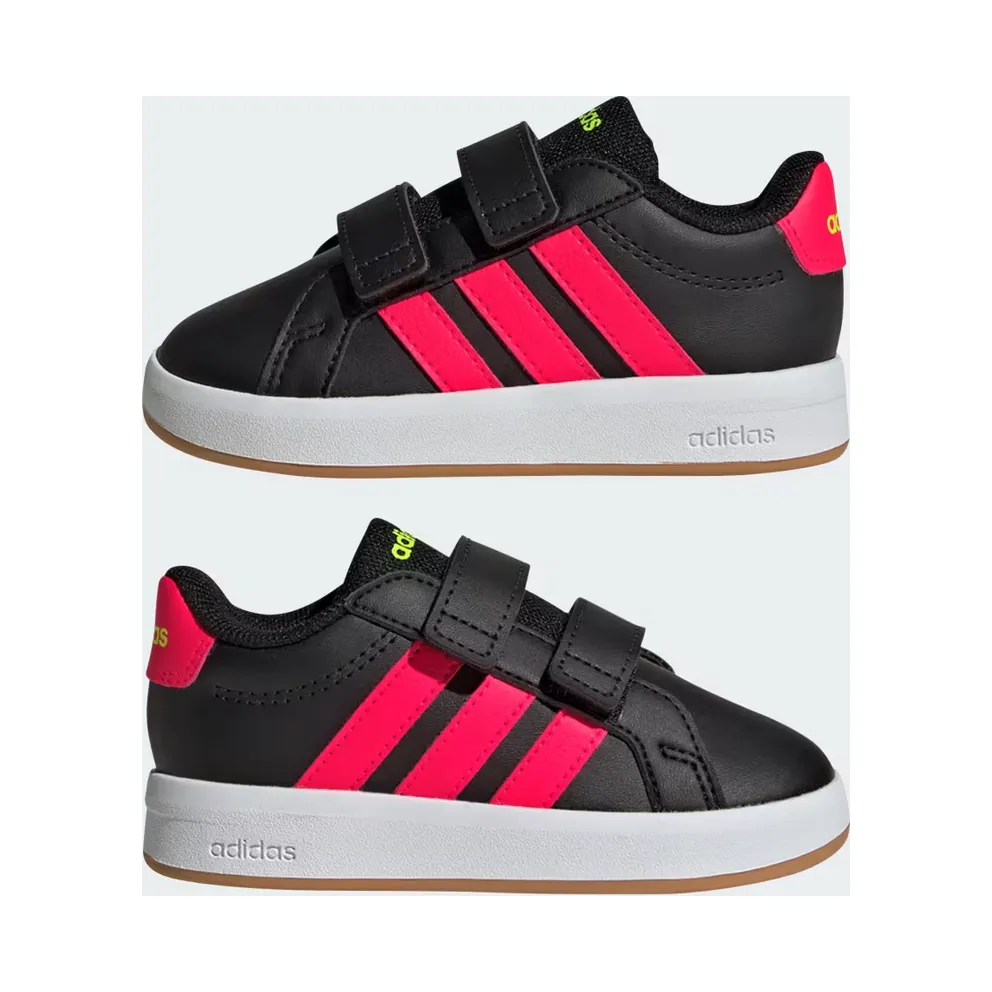 adidas Grand Court 3.0 Shoes Infants “Core Black / Lucid Red / Lucid Lemon” (JP9375)