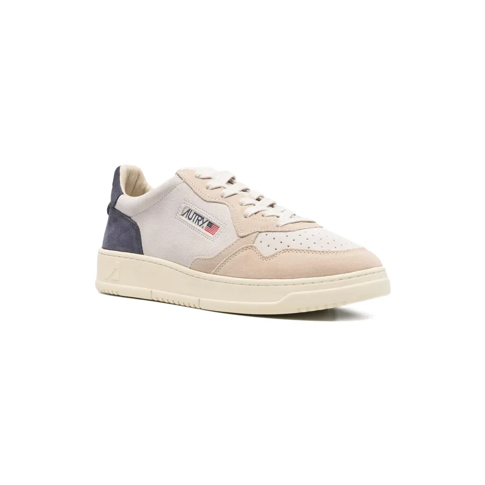 Autry Medalist Panelled Lace-up “Neutrals/Blue” (AULM TS29)