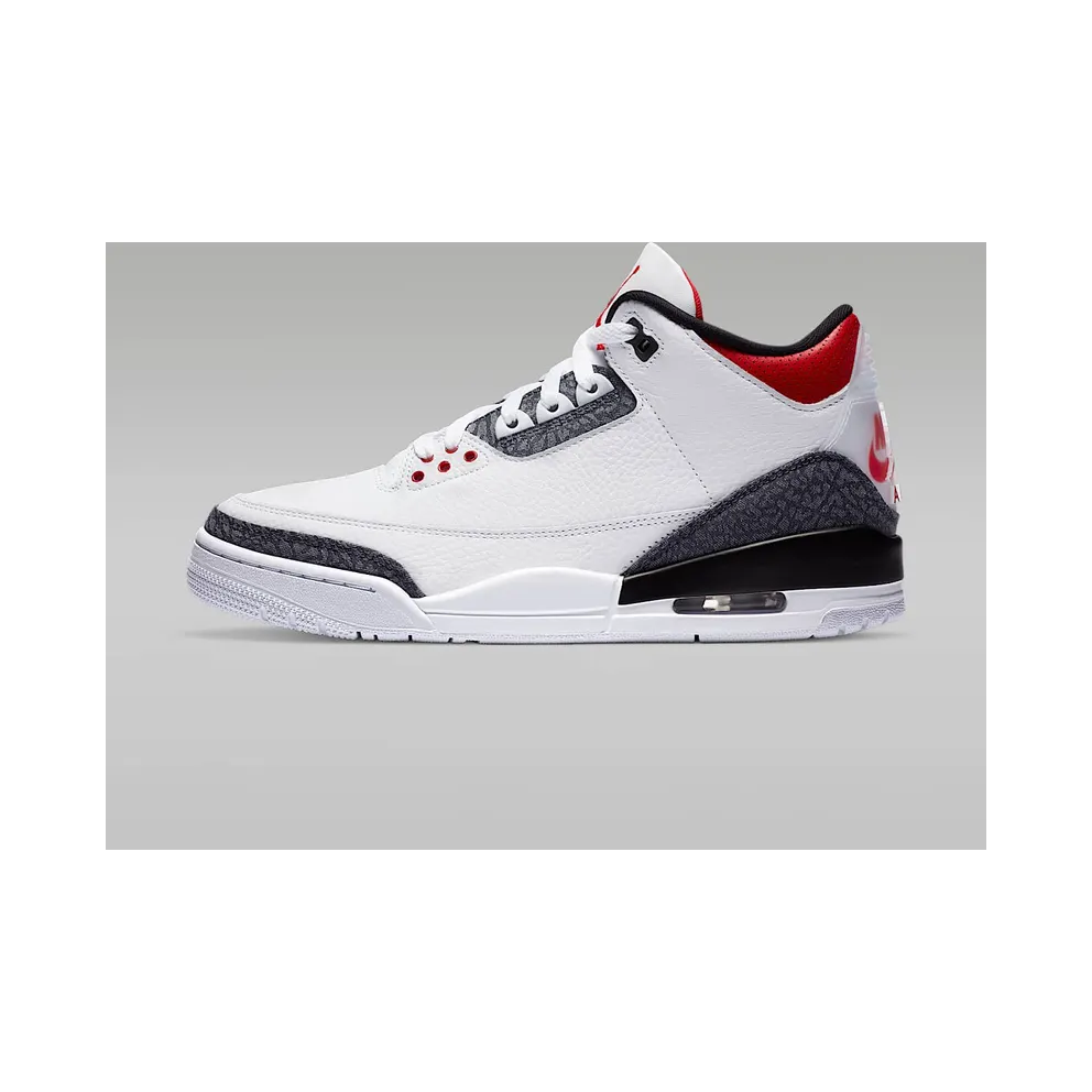 Jordan 3 Retro SE Fire Red Denim (2020) White/Black-Fire Red (CZ6431-100)